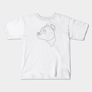 Pit Bull - one line drawing Kids T-Shirt